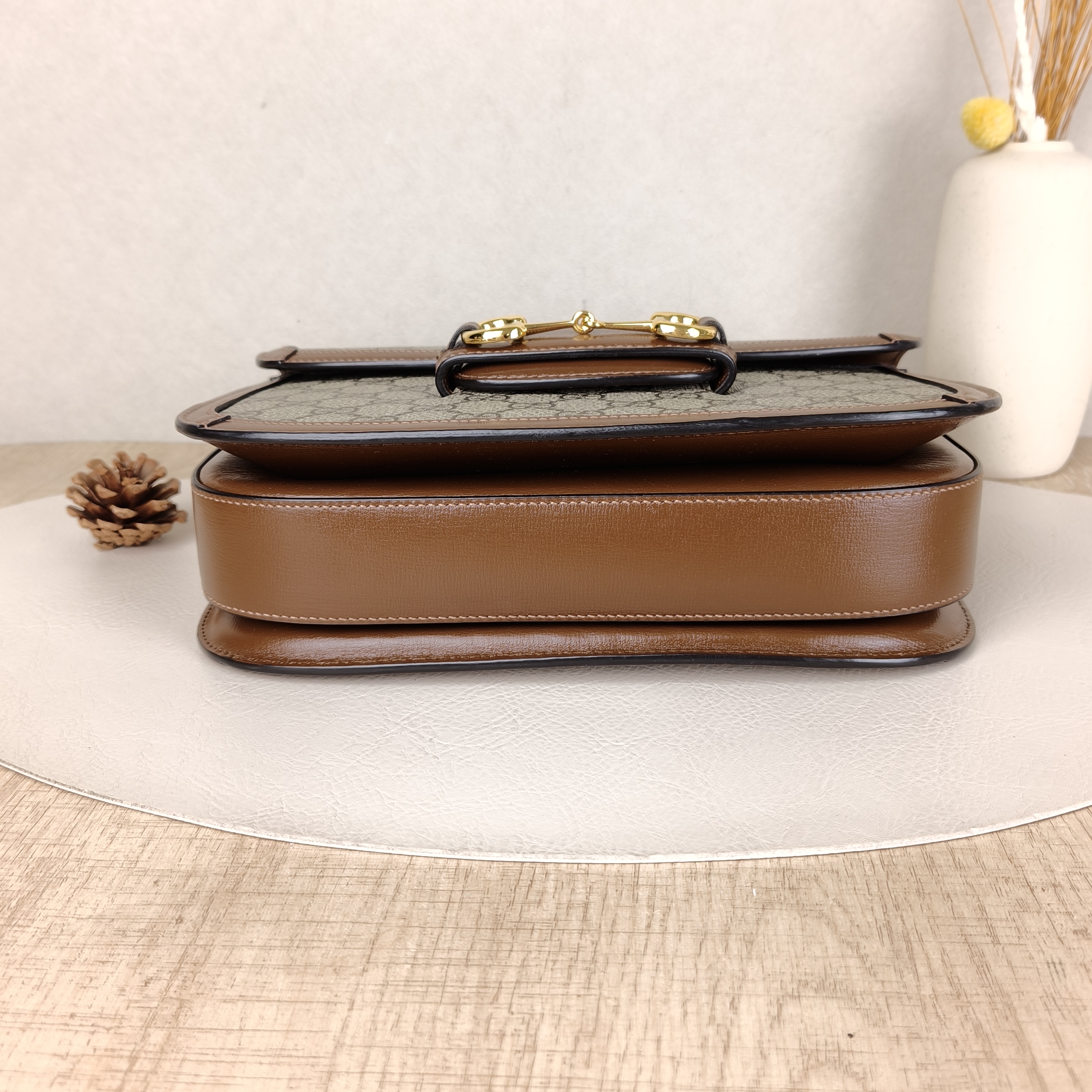 GUCCI Shoulder Bag Horsebit 1955 Horsebit Medium Monogram PVC Medium25 × 8 × 18 cm — cover view 3 of 5