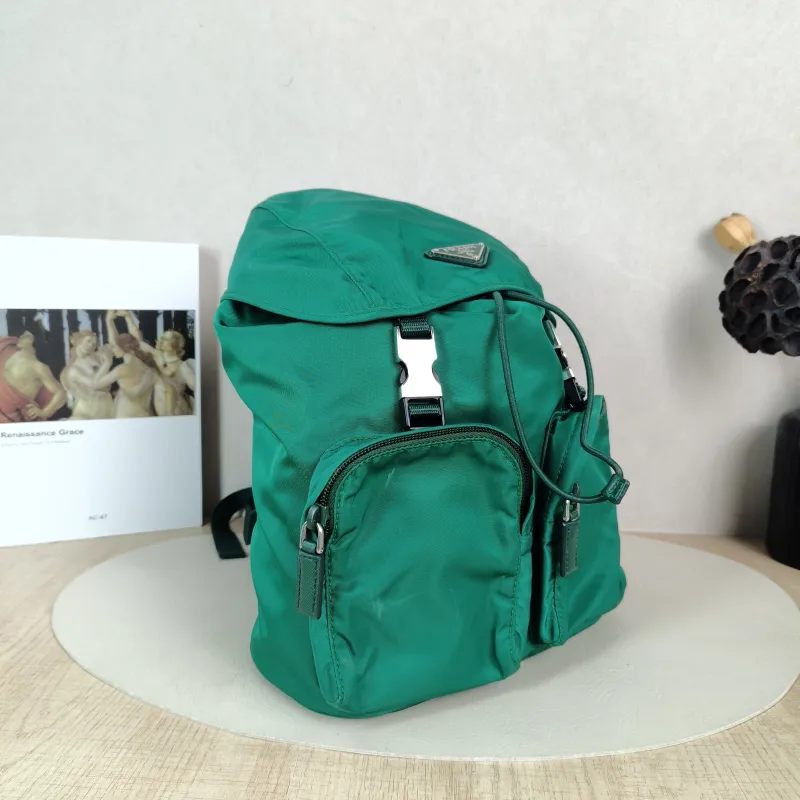 PRADA Backpack Nylon Backpack Green Nylon One Size 21 × 13 × 26 cm — cover view 4 of 5