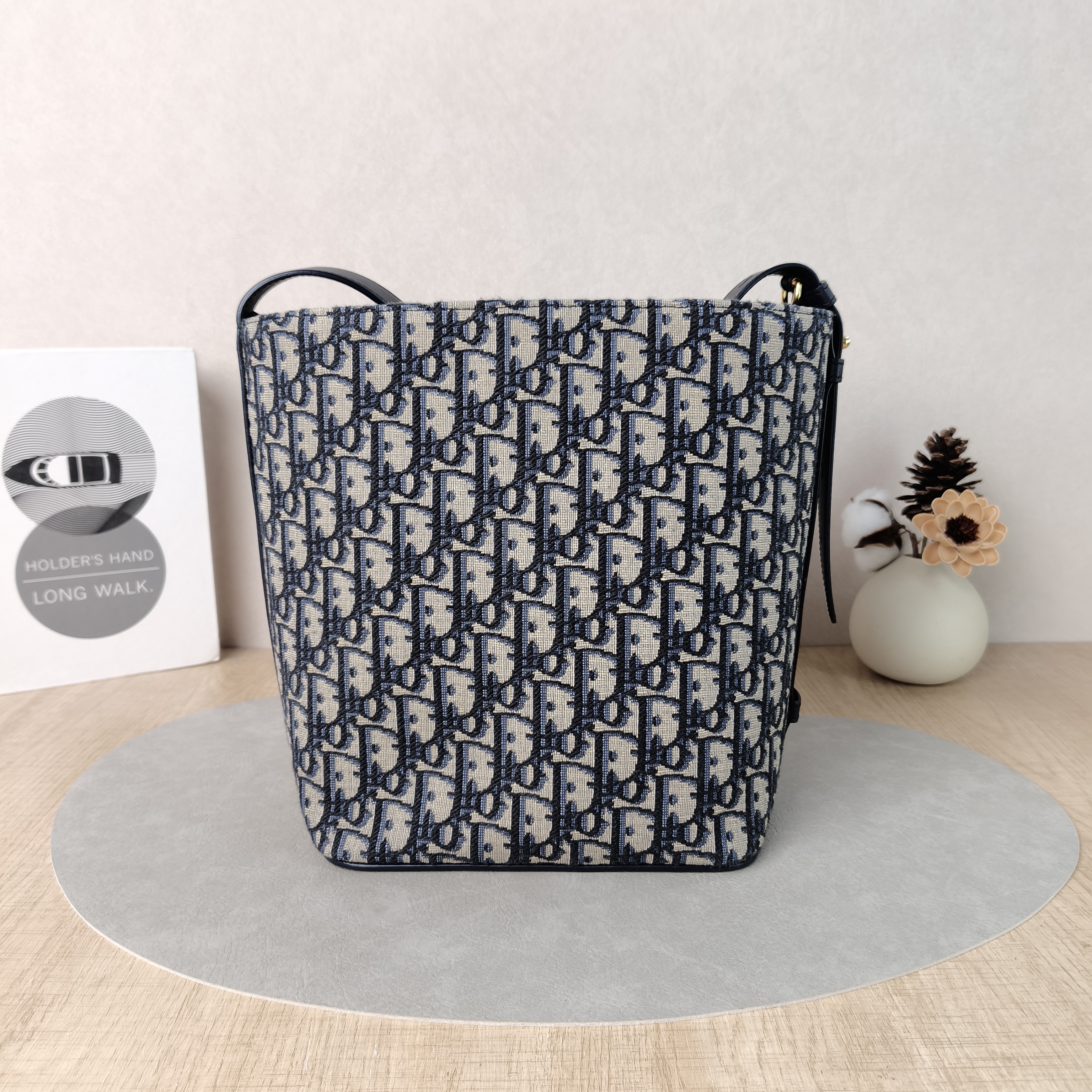 DIOR Shoulder Bag star Bucket Bucket Bag Blue Canvas Small24 × 15 × 24 cm