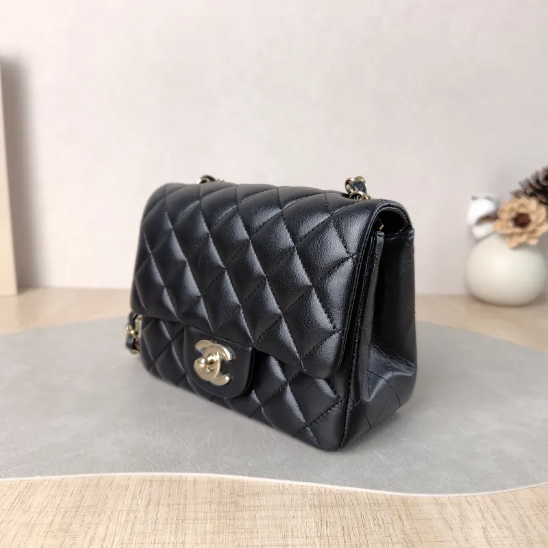 Chanel Crossbody Bag Classic Flap Mini CF Mini Black SL ambskin Mini 17 × 8 × 13.5 cm — cover view 3 of 5