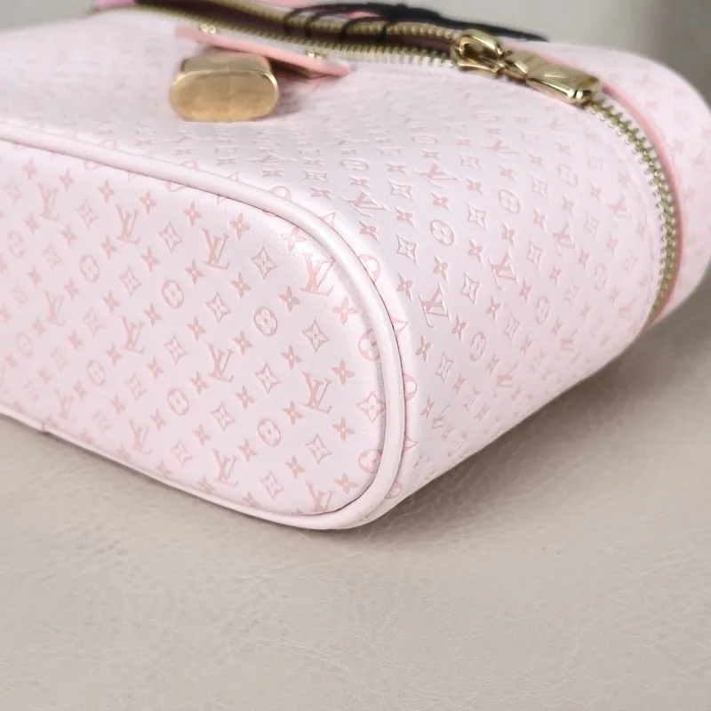 Louis Vuitton Shoulder Bag VANITY POUCH Cosmetic Bag Pink Calfskin One Size 19 × 6.5 × 11.5 cm — detail view 1 of 14