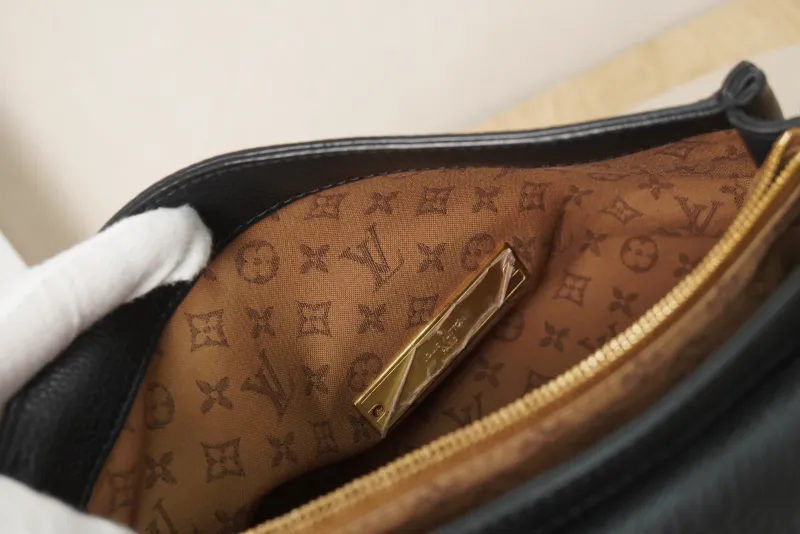 Louis Vuitton Dauphine Soft Medium Black Calfskin Microchip Edition · 24 × 9 × 17 cm — detail view 16 of 19