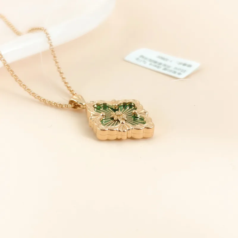 BUCCELLATI Necklace Opera Tulle Stone Pendant Necklace Green Large 2.3-42cm — cover view 6 of 10