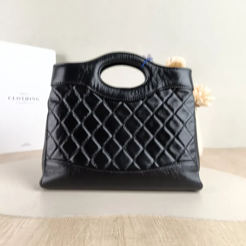 Chanel Crossbody Bag 31Bag Black Waxed Leather Mini 23 × 5.5 × 22 cm — cover view 3 of 5