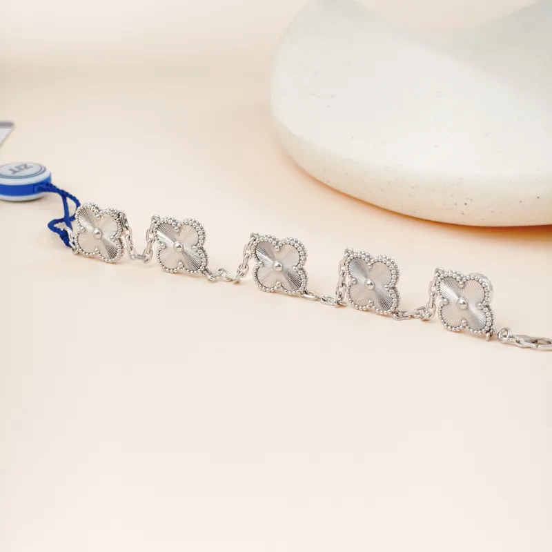 Van Cleef & Arpels Bracelet Alhambra Alhambra Collection Five-Motif Bracelet White Gold 18KW hite Gold Vintage Small19cm — cover view 9 of 11
