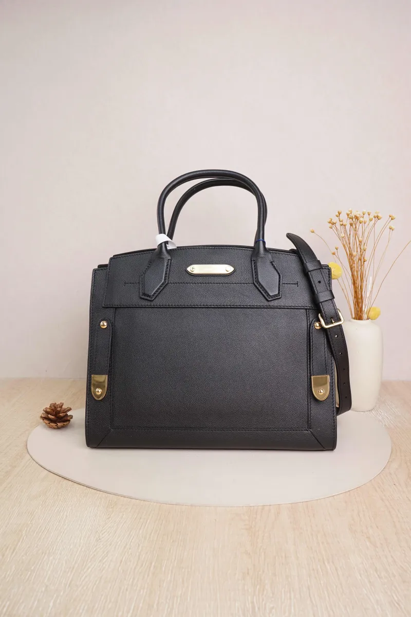 Louis Vuitton steamer Top Handle Bag Medium Black with Gold-Tone Hardware Calfskin Microchip Edition · Shoulder Strap · 31.5 × 15 × 27.5 cm