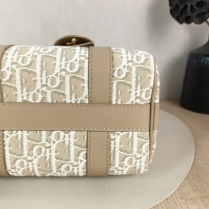 DIOR Shoulder Bag Groove 20 Top Handle Bag Beige Canvas Small 20.5 × 12 × 13.5 cm — detail view 7 of 11
