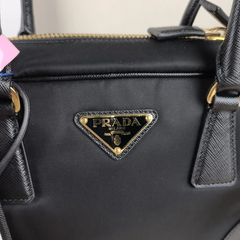 PRADA Top Handle Bag Black Nylon One Size 31 × 9 × 18 cm — detail view 6 of 13