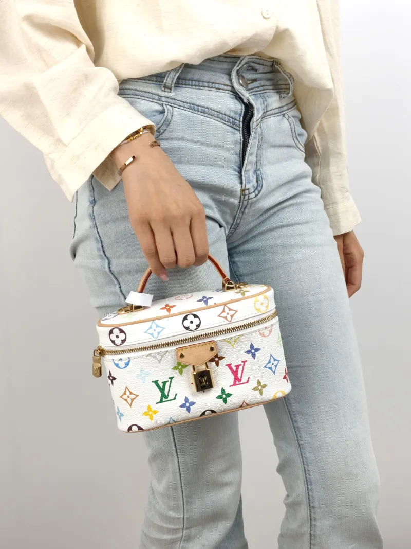 Louis Vuitton Shoulder Bag VANITY POUCH Cosmetic Bag Multicolore PVC One Size 19 × 6.5 × 11.5 cm — on-model view 1 of 2