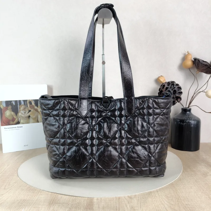 DIOR Top Handle Bag TOUJOURS Black so black Waxed Leather Medium 28.5 × 17 × 21.5 cm — cover view 3 of 5