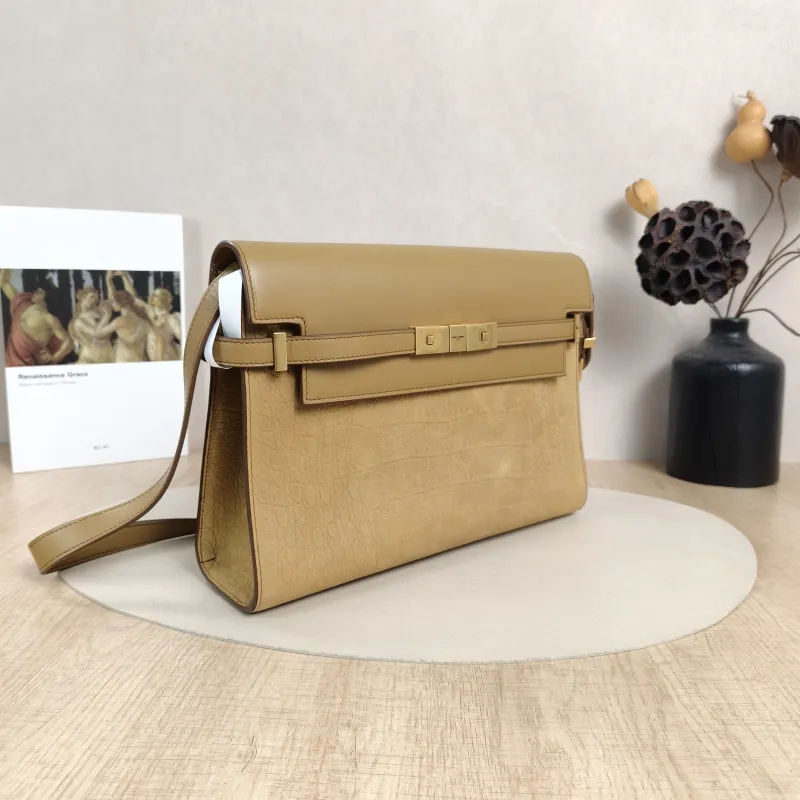 SAINT LAURENT Shoulder Bag MANHATTAN Brown Calfskin Medium29 × 7.5 × 20 cm — cover view 3 of 6