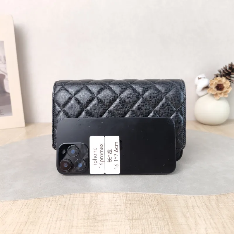 Chanel Crossbody Bag Classic Flap WOC CF WOCWOC Bag Black Grained Calfskin Mini 19.2 × 3.5 × 12.3 cm 29 — cover view 5 of 5
