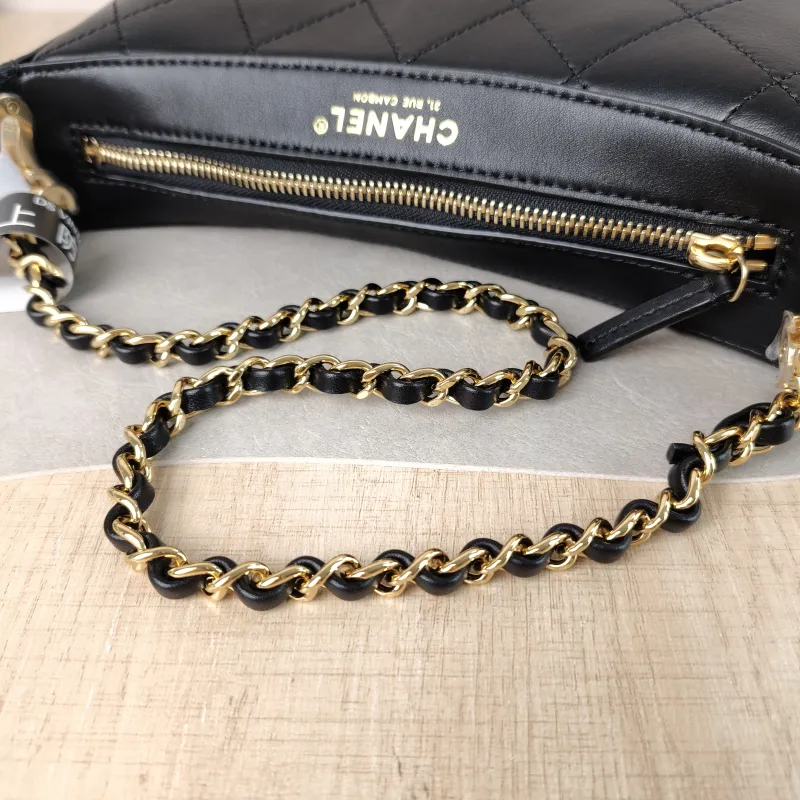 Chanel Shoulder Bag 26k Hobo Gabrielle Bag Black Lambskin Calfskin Small 35.5 × 7.5 × 24.5 cm — detail view 11 of 13