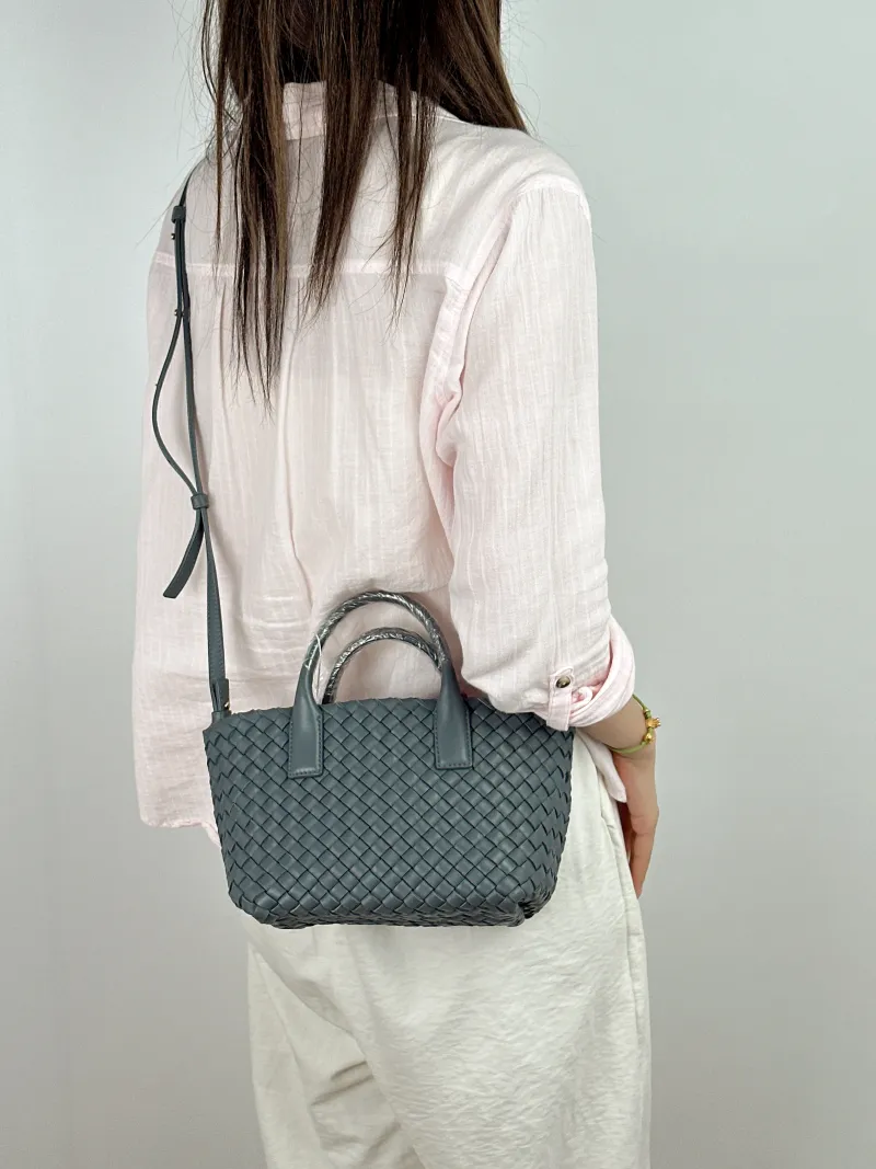 Bottega Veneta Shoulder Bag Shoulder Bag Grey Lambskin One Size 18 × 12 × 15 cm — on-model view 1 of 2