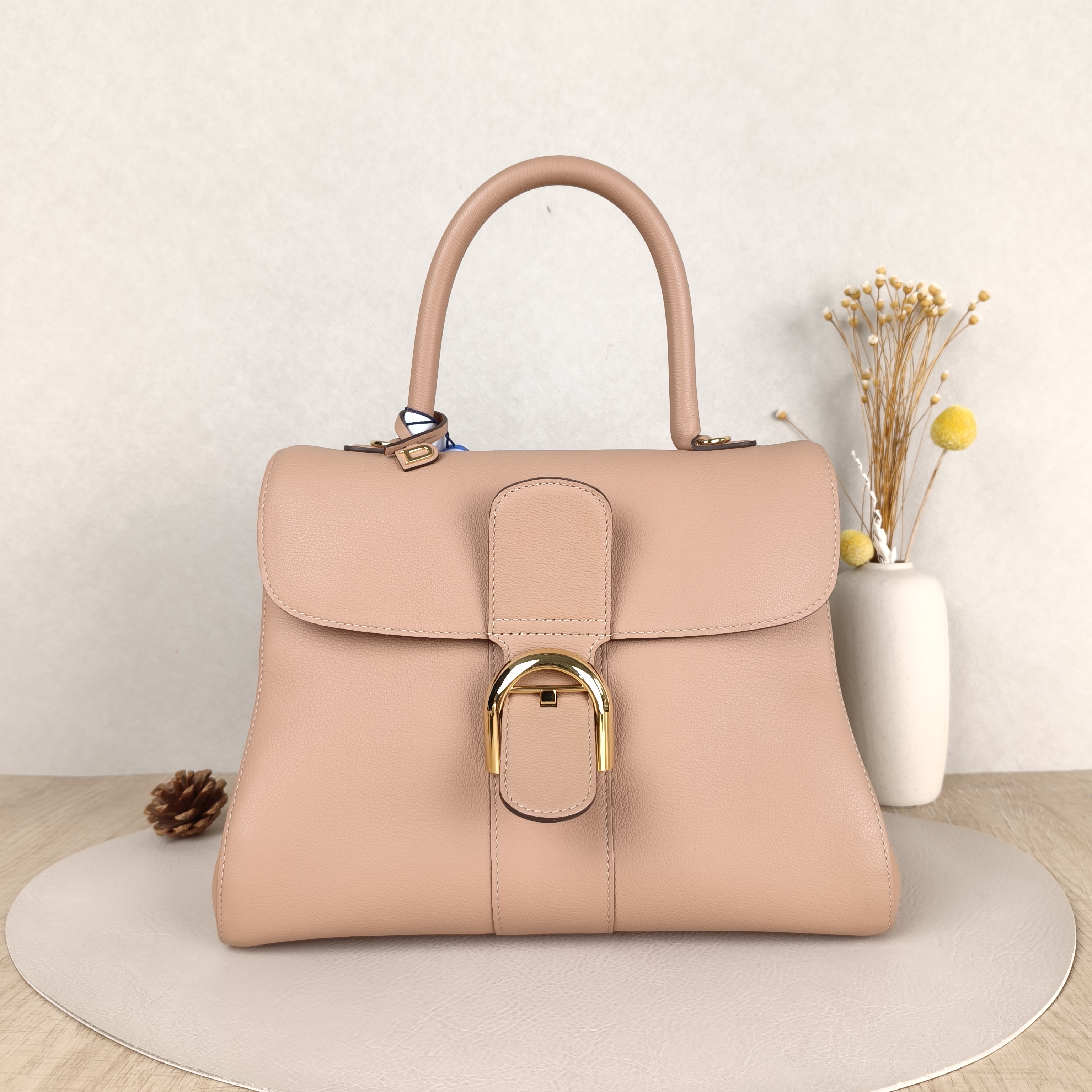 DELVAUX Top Handle Bag Brillant Brown Calfskin Medium29 × 15 × 22 cm