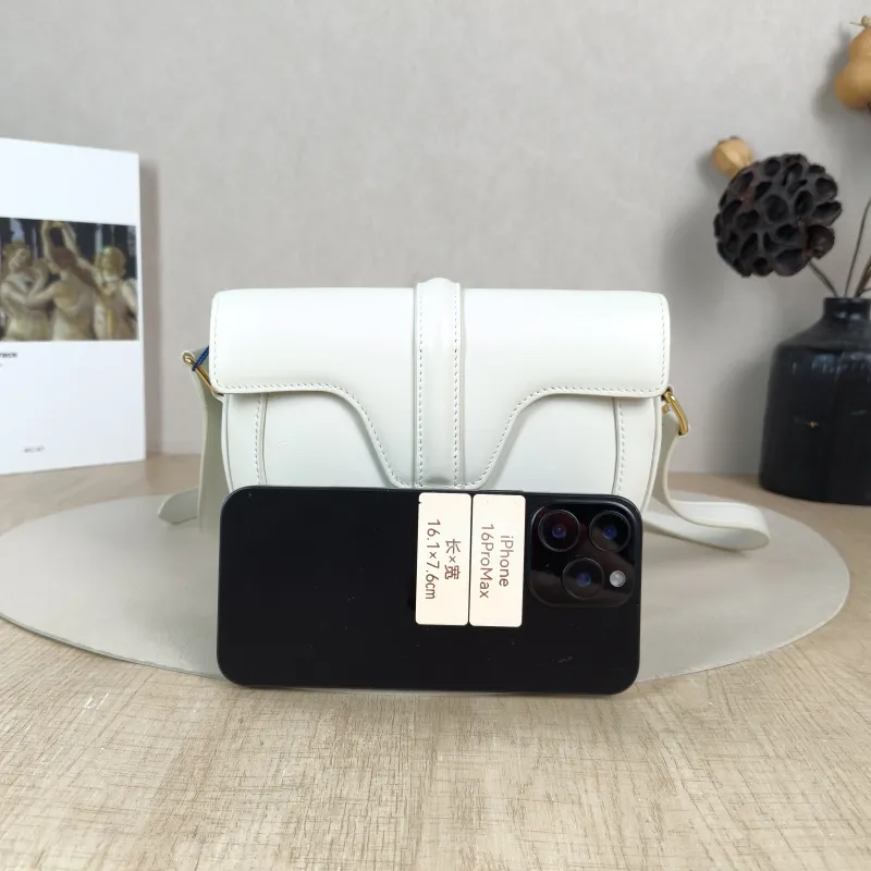 CELINE Crossbody Bag Besace 16 White Calfskin Small 19 × 6 × 17 cm — cover view 6 of 6