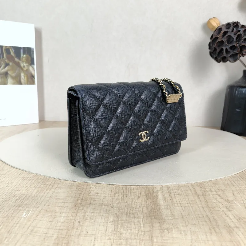 Chanel Crossbody Bag CF WOCWOC Bag Accessory Black Grained Calfskin Mini 19.2 × 3.5 × 12.3 cm — cover view 5 of 5