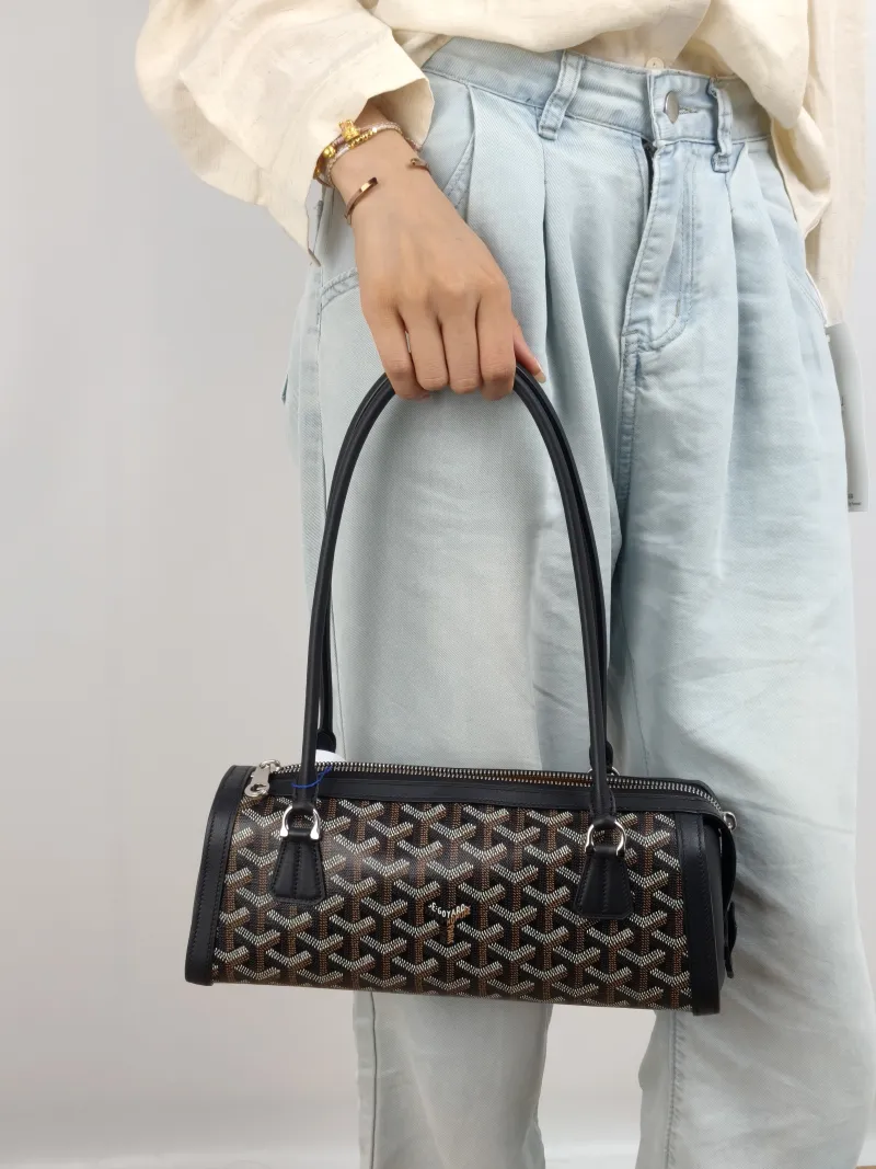 GOYARD Shoulder Bag bonbonniere Collection Black PVC One Size 30 × 10.5 × 12 cm — on-model view 1 of 2