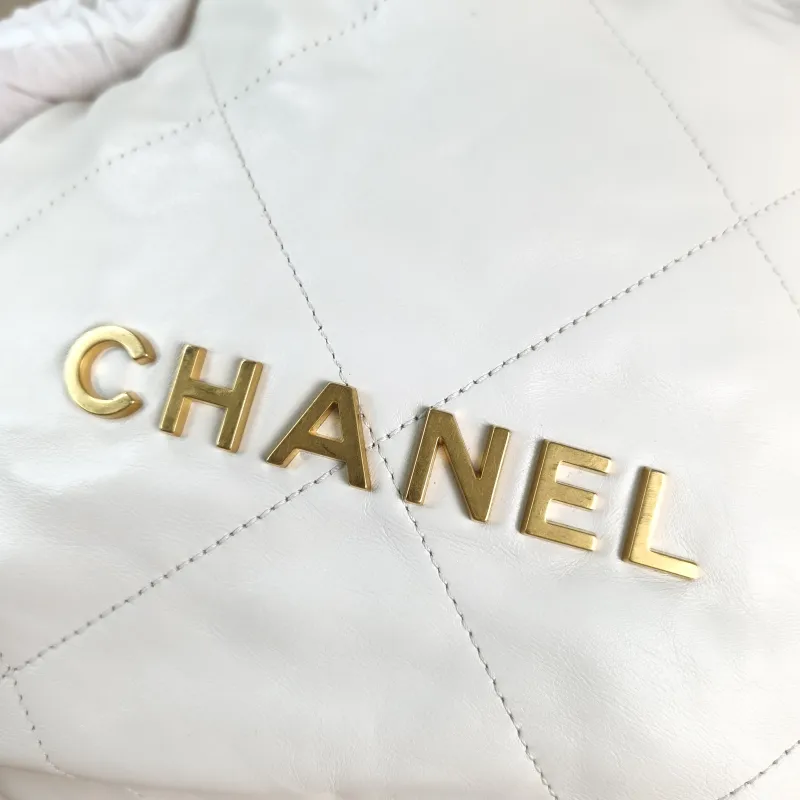 Chanel Backpack 22Bag Backpack White Gold Calfskin Small 29 × 8 × 34 cm — detail view 2 of 11