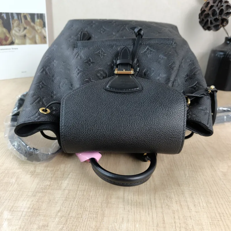 Louis Vuitton Backpack Montsouris Backpack Black Monogram Empreinte Embossed Calfskin Small 27.5 × 14 × 33 cm — detail view 9 of 12