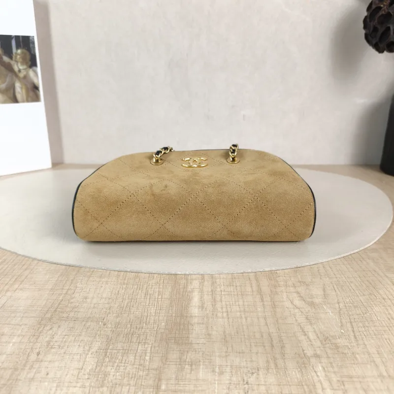 Chanel Shoulder Bag 26p Bowling Bag Brown Suede One Size 20 × 5.5 × 12 cm — cover view 4 of 5