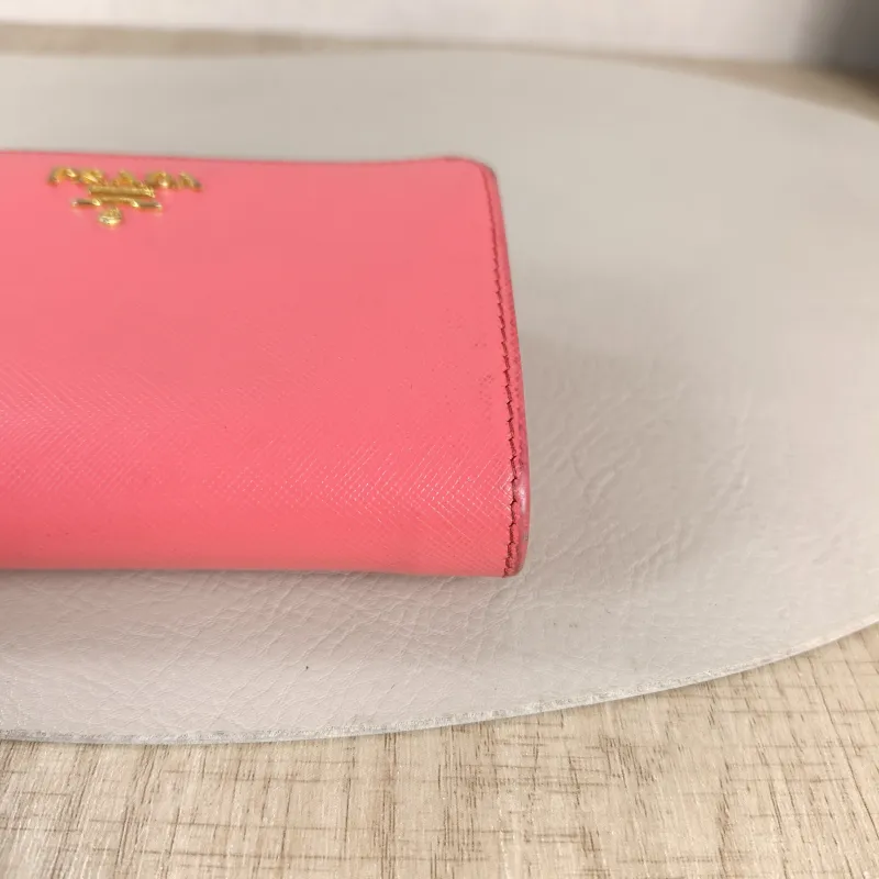PRADA Wallet Edition Wallet Pink Calfskin One Size 14 × 3 × 9 cm — detail view 5 of 10