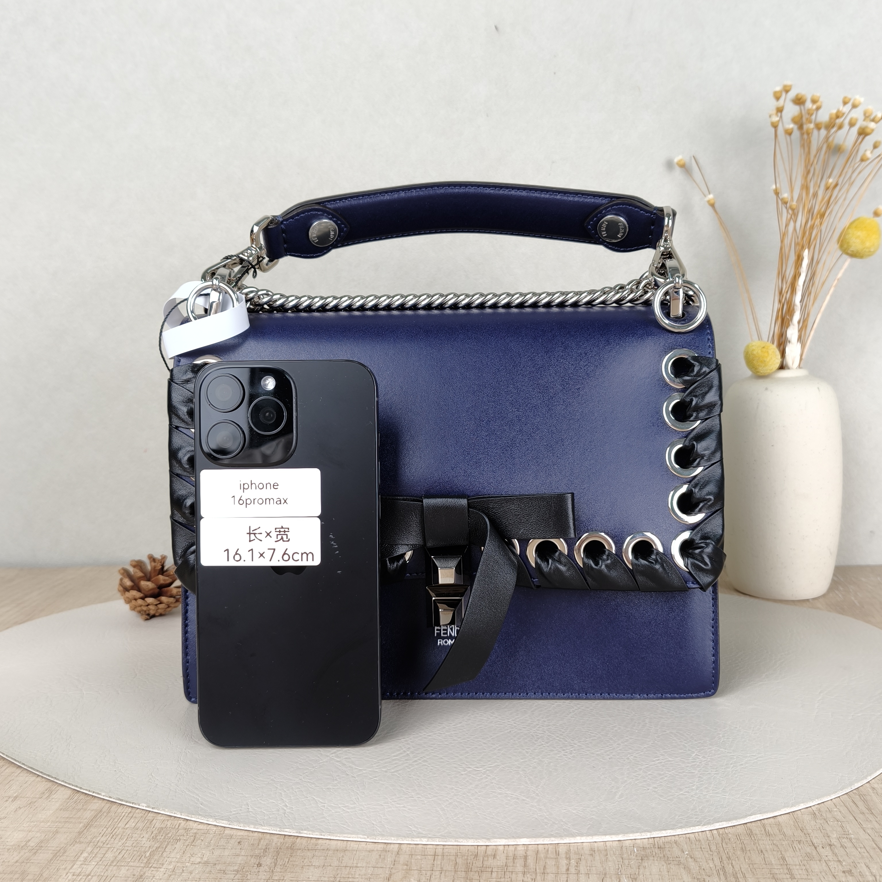 FENDI Crossbody Bag Crossbody Bag Blue Calfskin One Size25 × 10 × 19 cm — cover view 5 of 5