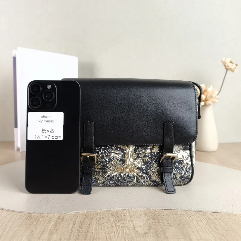 DIOR Crossbody Bag Magica Messenger Messenger Bag Black Canvas · Calfskin Small 21 × 8 × 17 cm — cover view 4 of 5