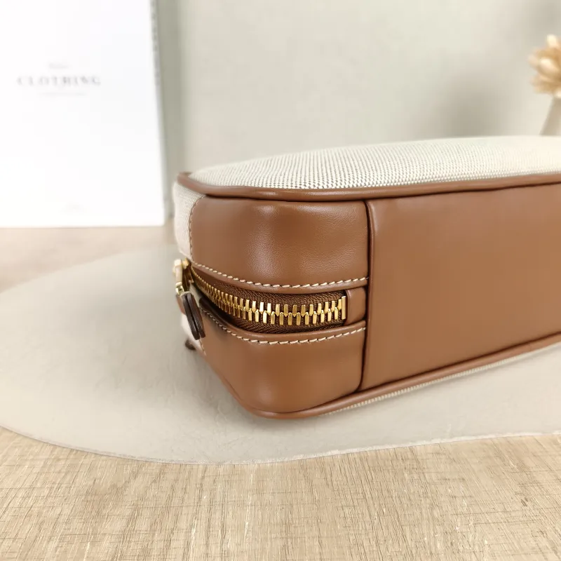 Miumiu Top Handle Bag Beau Brown Canvas · Calfskin Small 28 × 8 × 11.5 cm — detail view 10 of 11