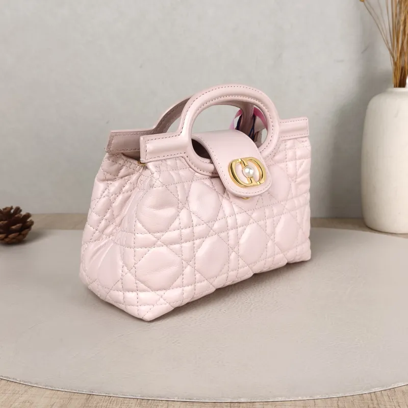 DIOR Crossbody Bag Jolie Top Handle Chain Bag Pink Lambskin Mini 18.5 × 8.5 × 13 cm — cover view 2 of 5