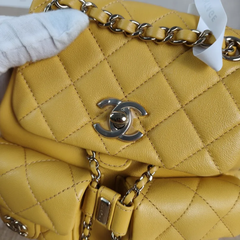 Chanel Backpack Duma Yellow Calfskin Small16.5 × 10 × 17.5 cm — detail view 9 of 12