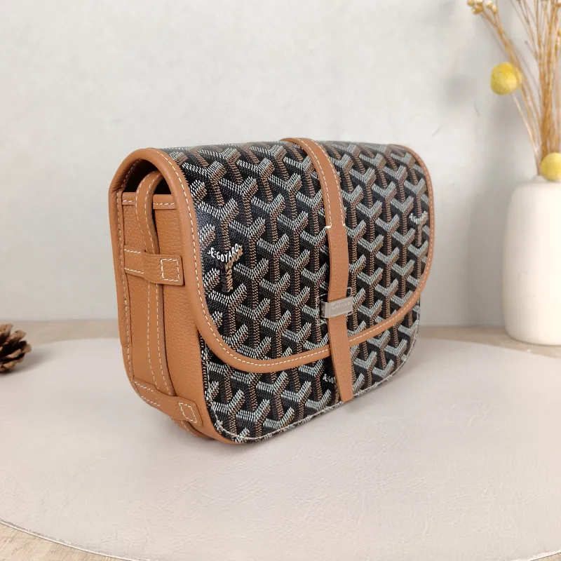GOYARD Crossbody Bag BELVEDERE Messenger Bag Brown ine Canvas Small 22 × 7 × 16 cm — cover view 4 of 5
