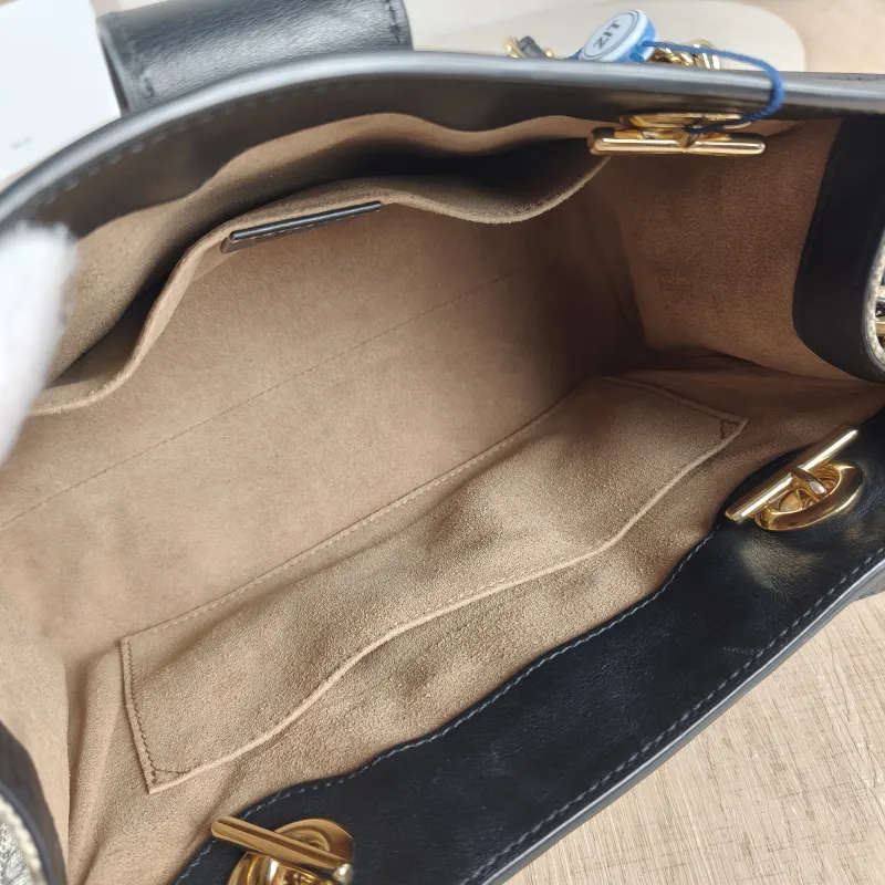 GUCCI Shoulder Bag Padlock Tote Black Monogram PVC Medium 26 × 10 × 18 cm — detail view 6 of 9