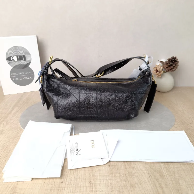 DIOR Shoulder Bag D-Journey Shoulder Bag Hobo Black Calfskin Medium 33 × 15 × 16 cm — cover view 6 of 6