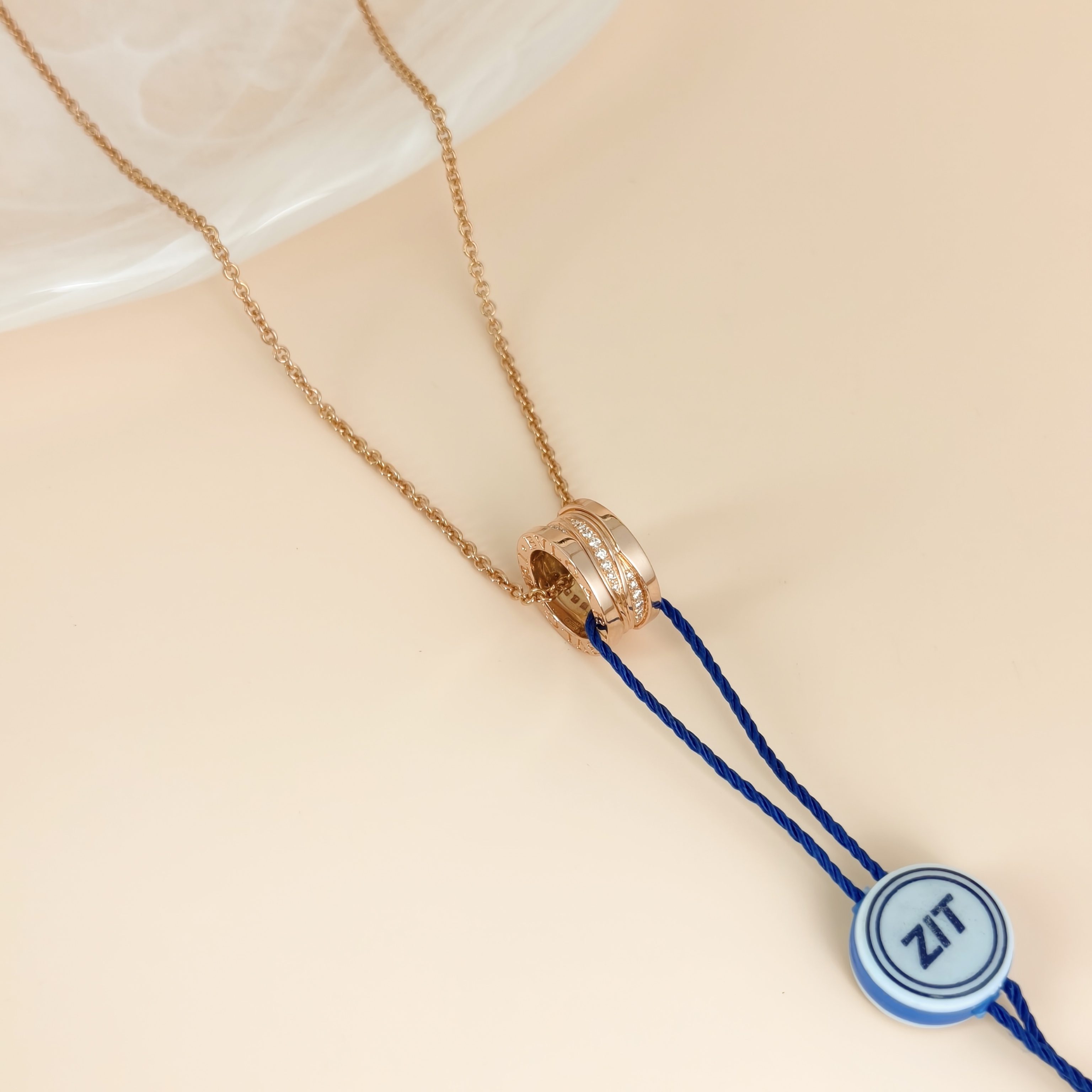 Bvlgari Necklace B.zero1Collection Pavé Diamond Rose Gold Diamond18KR ose Gold15㎜ 38-45㎝ — cover view 6 of 9