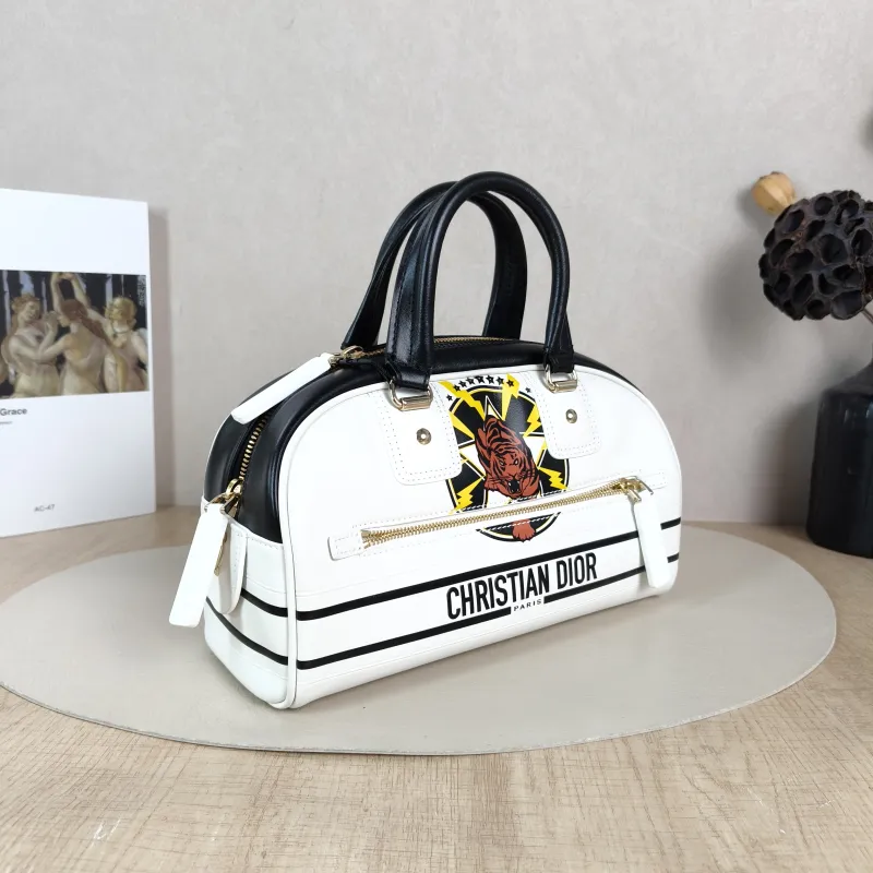 DIOR Top Handle Bag Vibe Bowling White Calfskin 25 × 11 × 15 cm — cover view 5 of 5