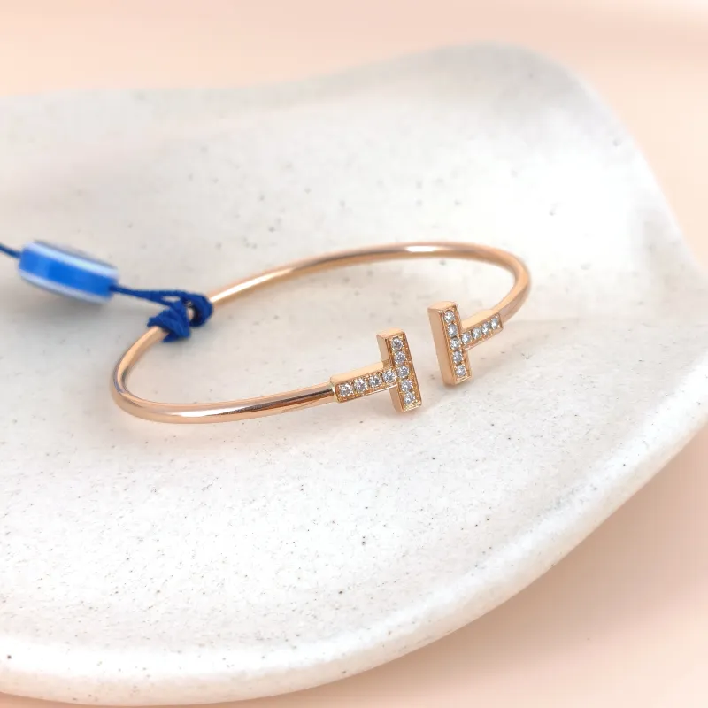 Tiffany&Co. Bangle TC ollection T 18KR ose Gold Diamond One Size 16.5cm — cover view 3 of 5