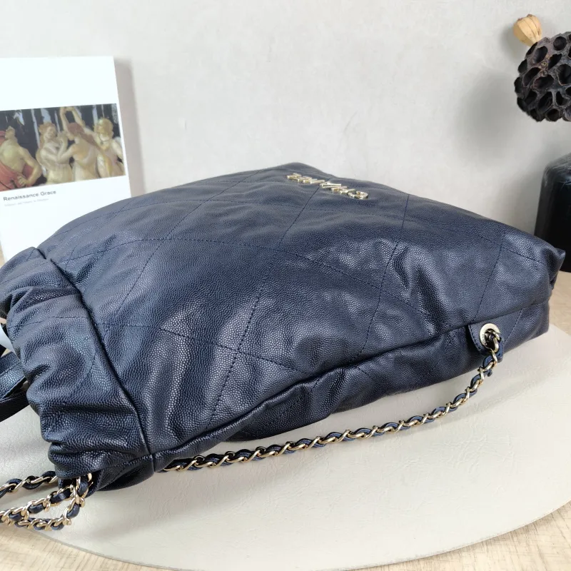 Chanel Backpack 22Bag Backpack Blue Calfskin Small 34 × 8 × 40 cm — detail view 8 of 10