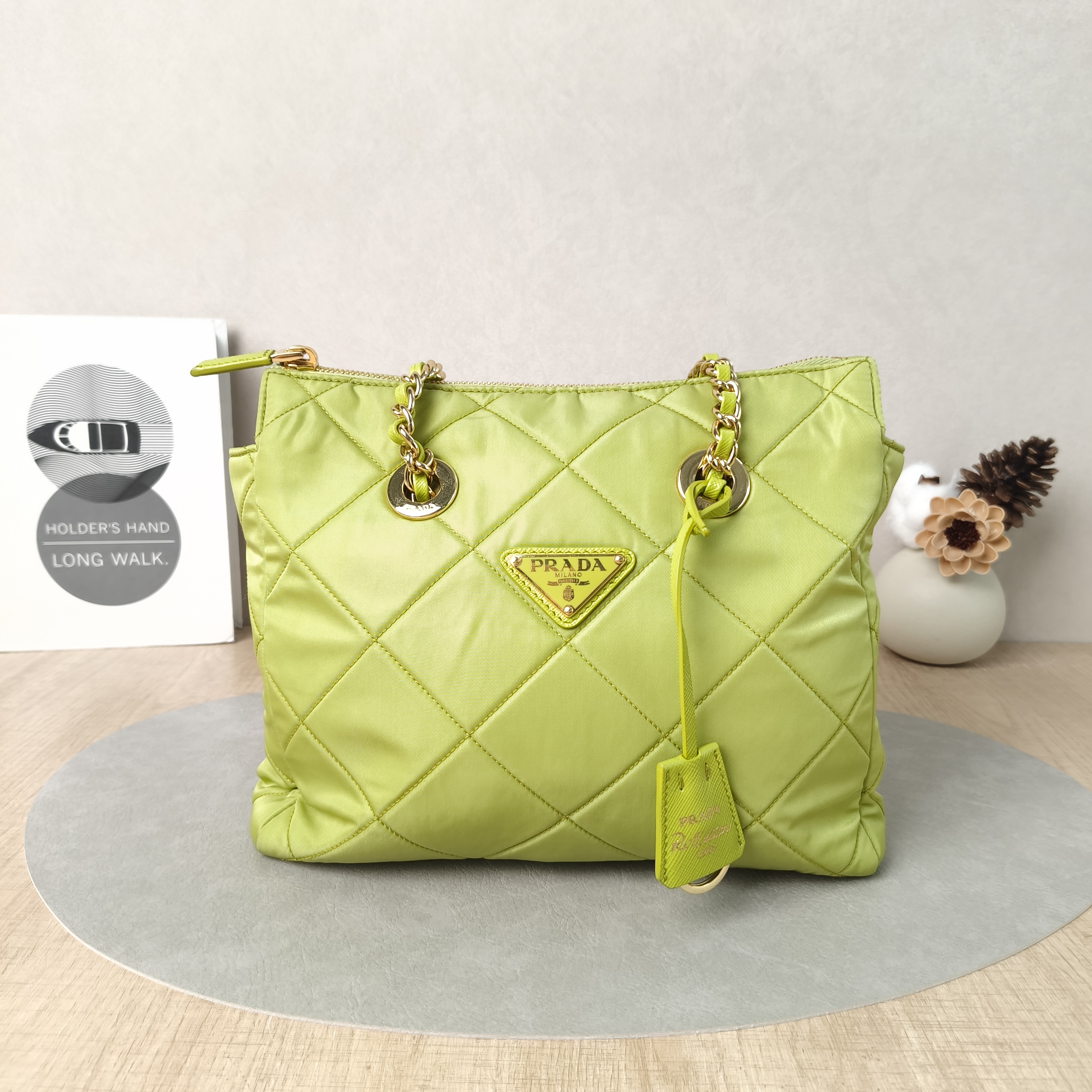 PRADA Shoulder Bag Re-Edition Green Nylon One Size26 × 8 × 22 cm
