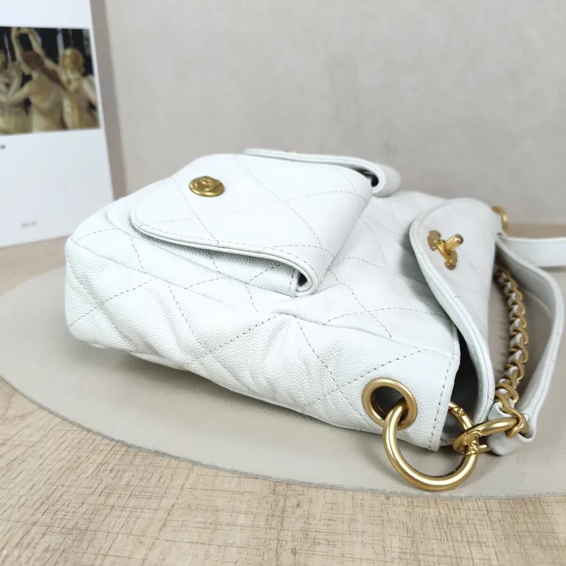 Chanel Shoulder Bag supple twins White Grained Calfskin Small24.5 × 5 × 19 cm — detail view 11 of 15