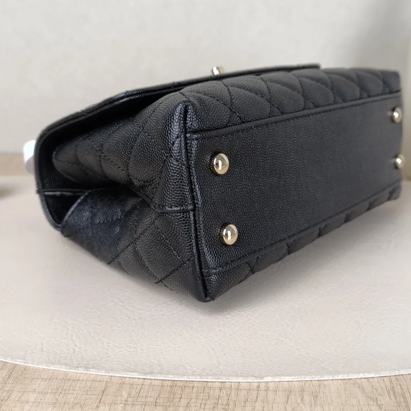 Chanel Top Handle Bag Coco Handle​Black Grained Calfskin Small24 × 10 × 14 cm — detail view 11 of 13
