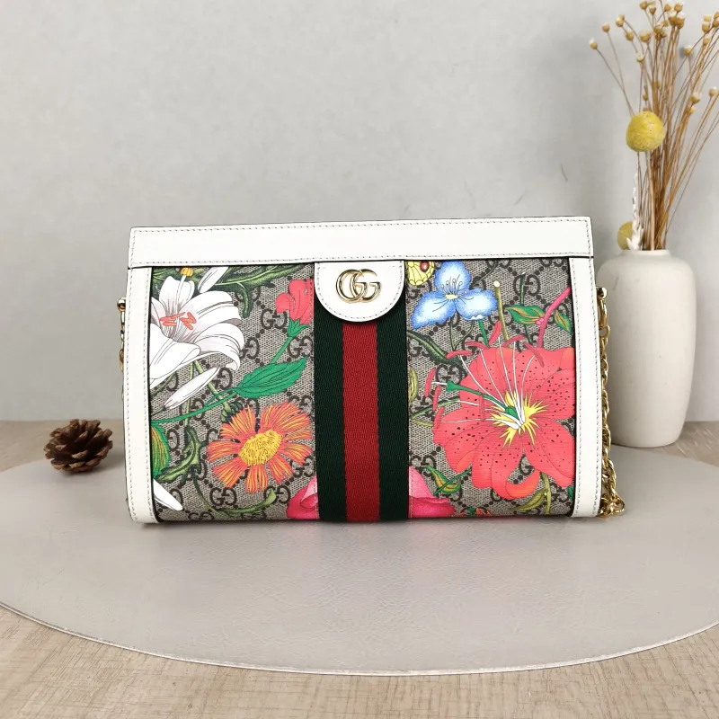 GUCCI Crossbody Bag Ophidia PVC · Calfskin Medium26 × 8 × 17.5 cm