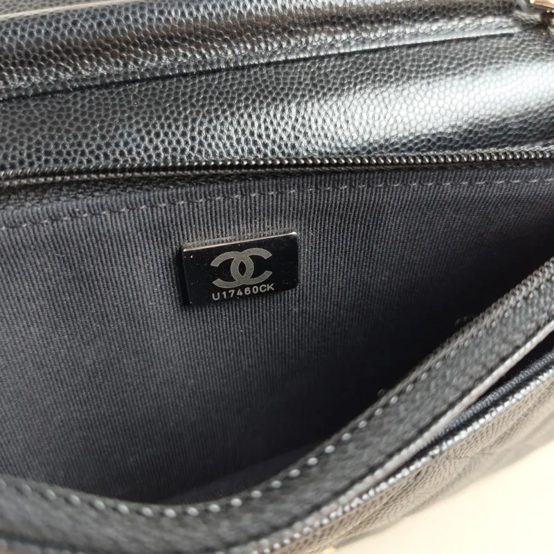 Chanel Crossbody Bag CF WOCWOC Bag coco Black Grained Calfskin Mini 19.2 × 3.5 × 12.3 cm — detail view 1 of 13