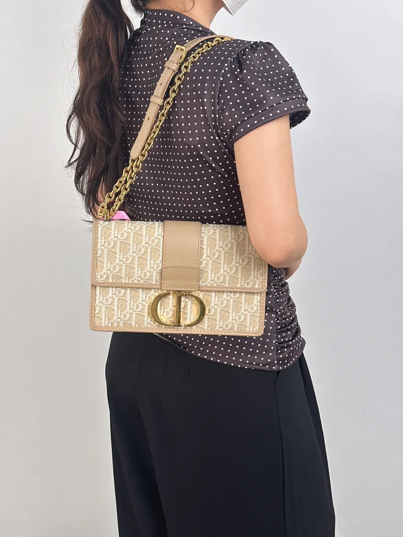 DIOR Crossbody Bag30Montaigne 30Beige Canvas Medium25 × 9 × 16.5 cm — on-model view 3 of 3
