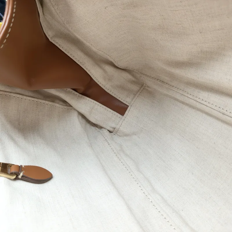 Miumiu Top Handle Bag Beau Brown Canvas · Calfskin Large 34 × 10 × 20 cm — detail view 11 of 12