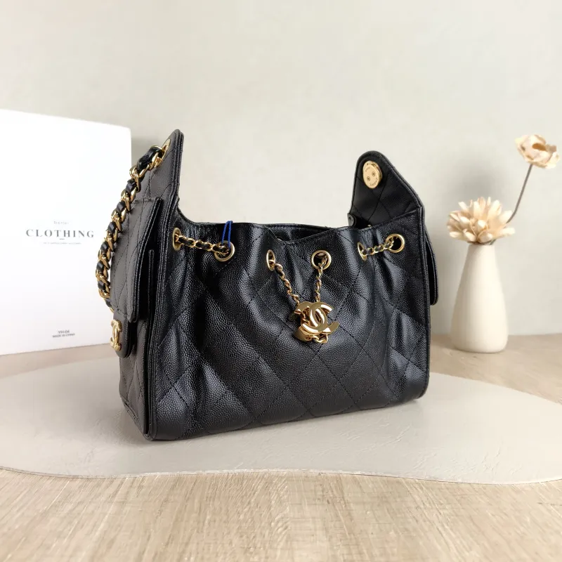 Chanel Shoulder Bag 25Bag Black Grained Calfskin Mini 20 × 12.5 × 22 cm — cover view 3 of 5