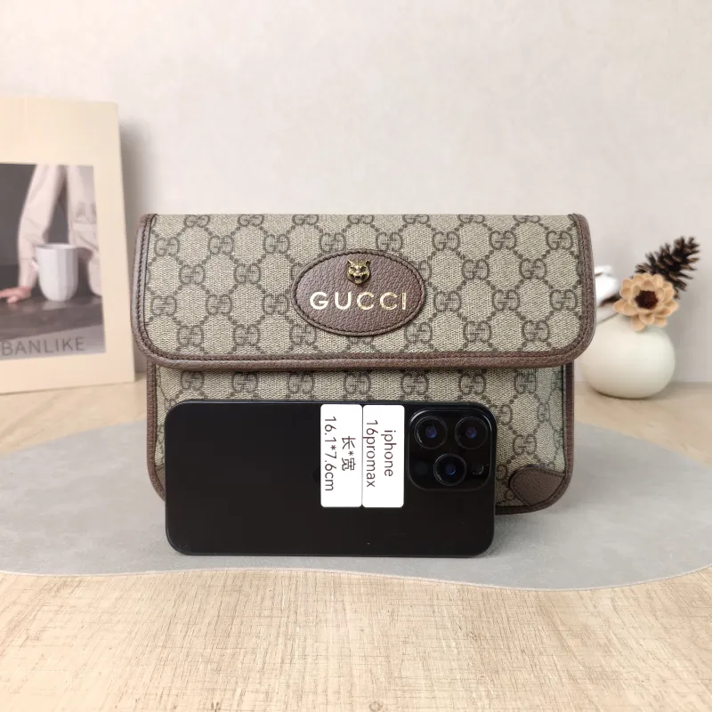 GUCCI Crossbody Bag Neo Vintage Belt Bag Monogram PVC Medium 24 × 4 × 17 cm — cover view 6 of 6