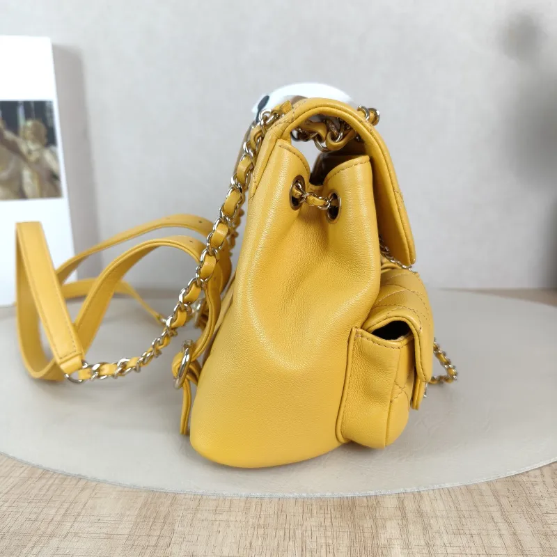 Chanel Backpack Duma Yellow Calfskin Small16.5 × 10 × 17.5 cm — detail view 7 of 12