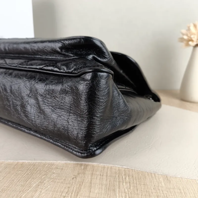 SAINT LAURENT Crossbody Bag Niki D Waxed Leather Calfskin Large 32 × 9 × 23 cm — detail view 9 of 13