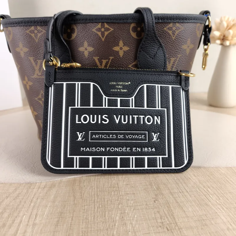 Louis Vuitton Crossbody Bag NEVERFULL INSIDE OUT BB Black PVC · Calfskin BB 26.5 × 11 × 16.5 cm — detail view 3 of 11